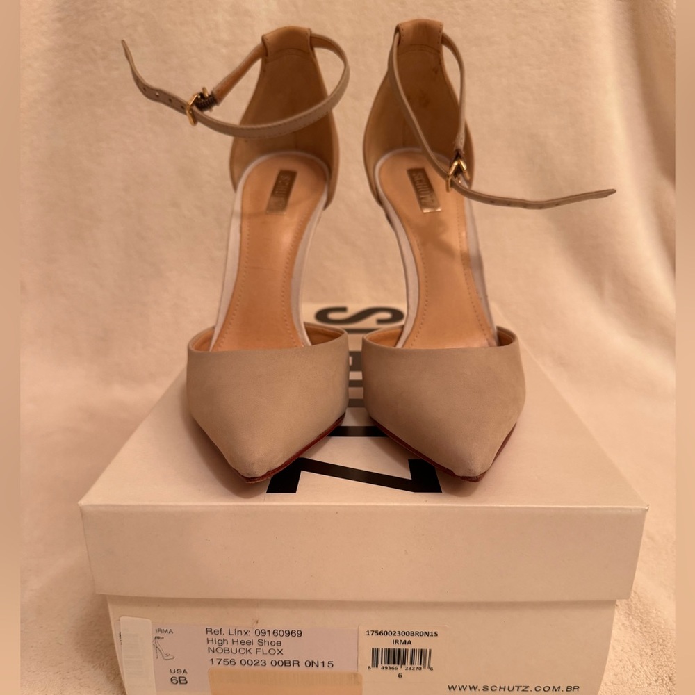 Schutz Irma nubuck leather ankle strap pump size 6
